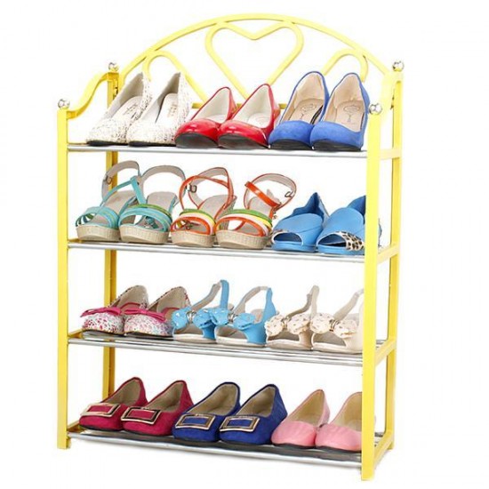 4 Tier Stack Shoes Display Storage Organizer Rack Stand Shelf Holder Unit Shelves