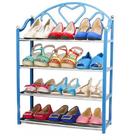 4 Tier Stack Shoes Display Storage Organizer Rack Stand Shelf Holder Unit Shelves