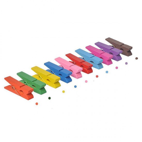 Honana HN-CH011 10pcs Colorful Wodden Clothespins Durable Photo Paper Peg Pin Craft Clips