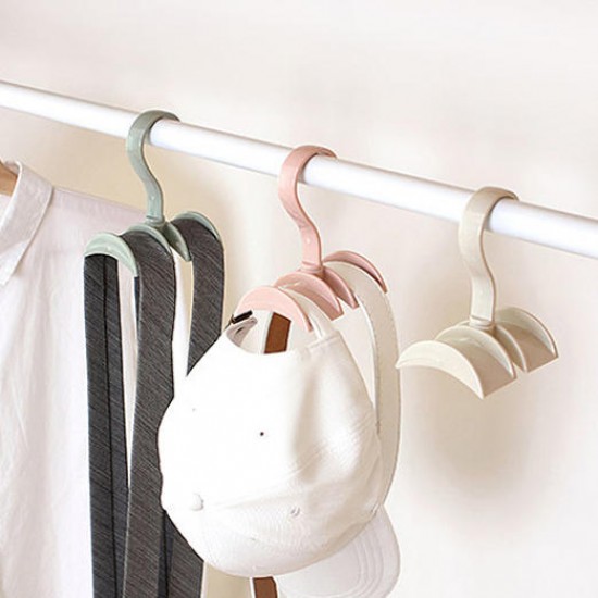Rotated Storage Rack Bag Hanger Plastic Clothes Rack Creative Tie Coat Closet Hanger Wardrobe Organizer