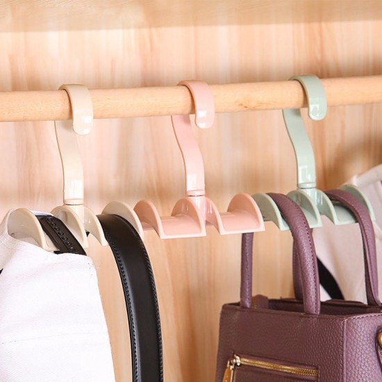 Rotated Storage Rack Bag Hanger Plastic Clothes Rack Creative Tie Coat Closet Hanger Wardrobe Organizer