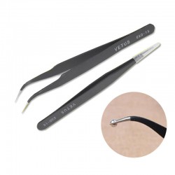 2pcs / Set Muti-funtion Anti-static Elbow and Straight Stainless Steel Tweezer Cake Plier Sugarcraft Tool for Kicthen Bakeware Decoration