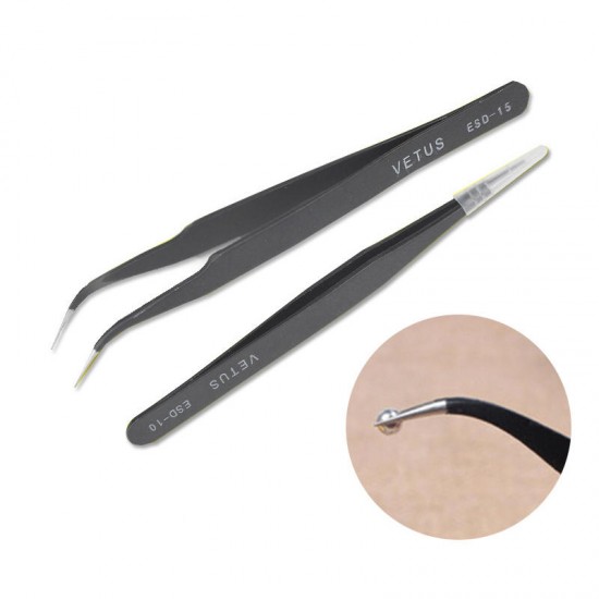 2pcs / Set Muti-funtion Anti-static Elbow and Straight Stainless Steel Tweezer Cake Plier Sugarcraft Tool for Kicthen Bakeware Decoration