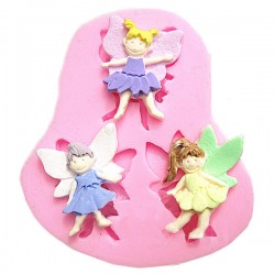 3 Elf Angel Silicone Fondant Mold Chocolate Polymer Clay Mould