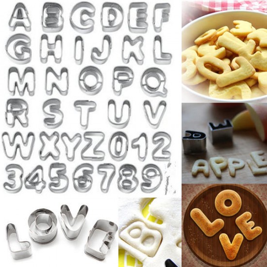37 Pcs Alphabet Letter Number Cake Cookie Decorating Cutter Mold Set