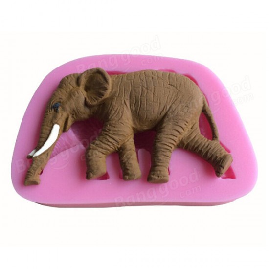 3D Elephant Shape Silicone Cake Fondant Mold Soap Mould Creative Animal Shape Baking Tools