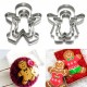 3Pcs Christmas Gingerbread Man Cookie Cutter Stainless Steel Biscuit Mold