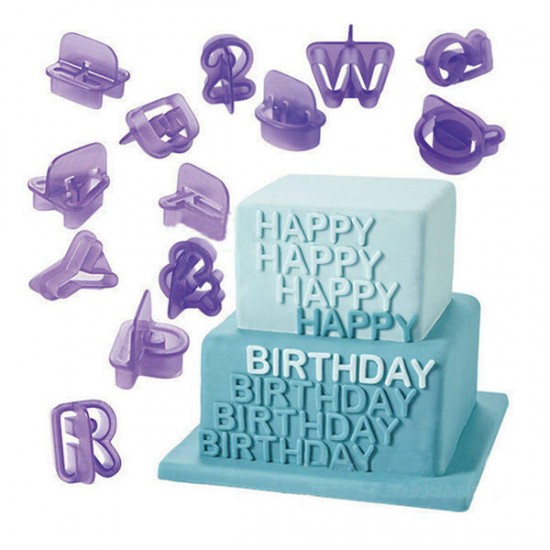 40PCS Plastic Alphabet Letter Cake Biscuit Baking Mould Fondant Cookie Cutters