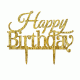 Honana CF-CT03 Happy Birthday Acrylic Cake Topper Golden Shining Party Cake Decoration