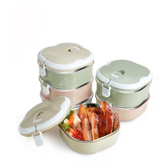 KCASA KC-BCH10 Portable Insulation Lunch Box Stainless Steel Thermal Bento Box Food Container