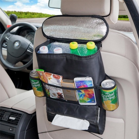KCASA KC-KS03  Car Storage Bag Food Beverage Paper Towels Organizer Container  Picnic Lunch Dinner Bag Ice Cooler