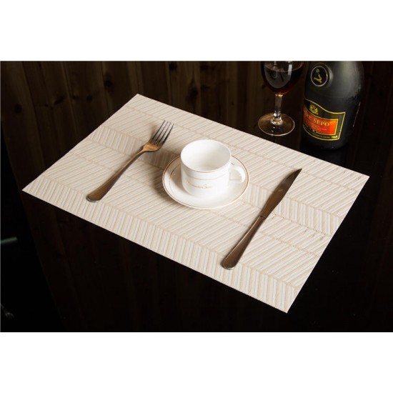 KCASA Placemat Fashion Pvc Dining Table Mat Disc Pads Bowl Pad Coasters Waterproof Table Cloth Pad Slip-Resistant Pad Three Colors