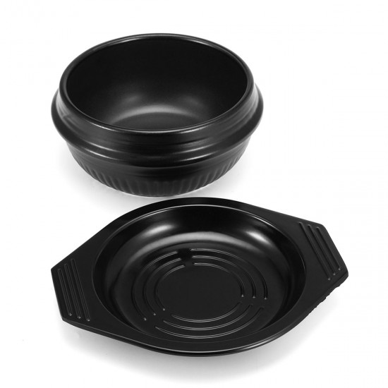 Korean DOLSOT Bowl Big Sized Earthenware Stone Pot Bibimbap Cooking + Trivet Set Rice Bowl