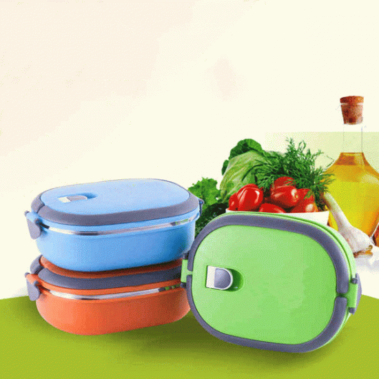 Vacuum Seal Stacking Insulated Lunch Box Stainless Steel Thermal Insulation Bento Box Dual Handle Container