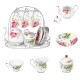 15pcs Fine Bone China Pottery Porcelain Elegant Coffee Tea Pot Cup Set Gifts