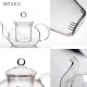 350ML-1000ML Heat Resistant Glass Teapot With Infuser Coffee Tea Leaf