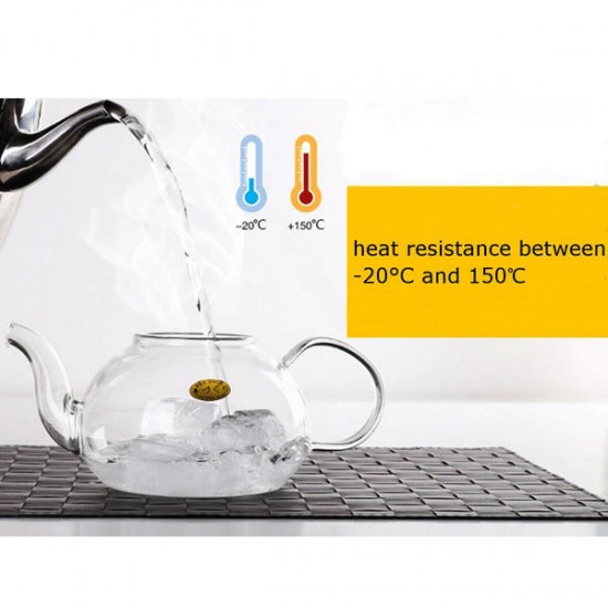 350ML-1000ML Heat Resistant Glass Teapot With Infuser Coffee Tea Leaf