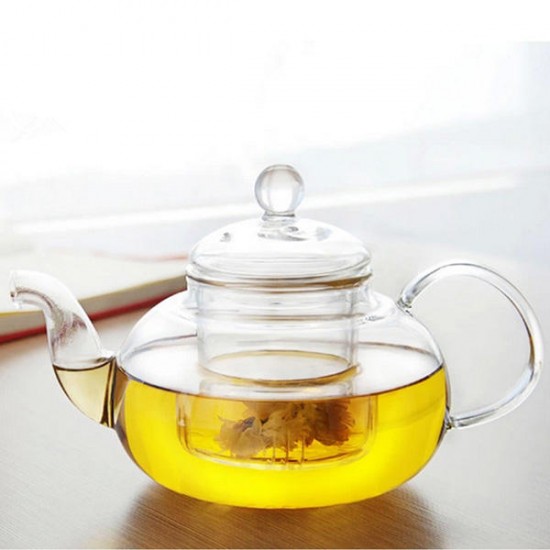 350ML-1000ML Heat Resistant Glass Teapot With Infuser Coffee Tea Leaf