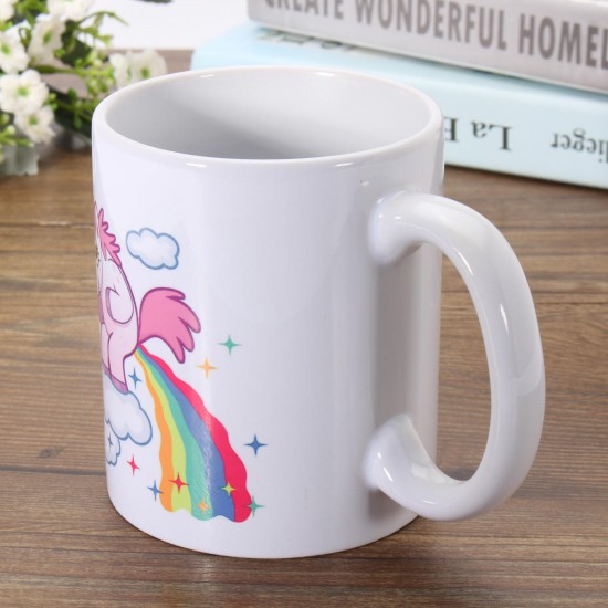 Funny Rainbow Unicorn Ceramic Mug Coffee Milk Tea Cup Home Office Christmas Kids Gift