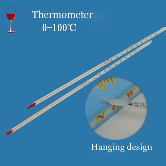 0-100 Degree Glass Thermometer Home Brew Laboratory Red Water Filled Thermometer