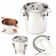 20L 5Gal Alcohol Distiller With Thumper Keg DIY Handmade Moonshine Water Copper Hine For B-eer W-ine Making Stainless Boiler Christmas Gift