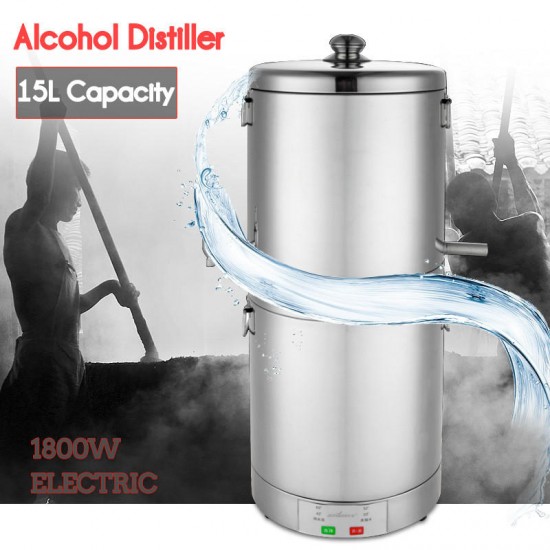 220V 15L Stainless Alcohol Multiple Cooking W-ine Distiller B-eer Maker Moonshine Ethanol Stainless Still Boiler Home Moonshine Boile Gifts