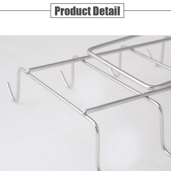 12 Hooks Stainless Steel Kitchen Storage Rack Cupboard Hanging Hook Shelf Dish Hanger Chest Storage