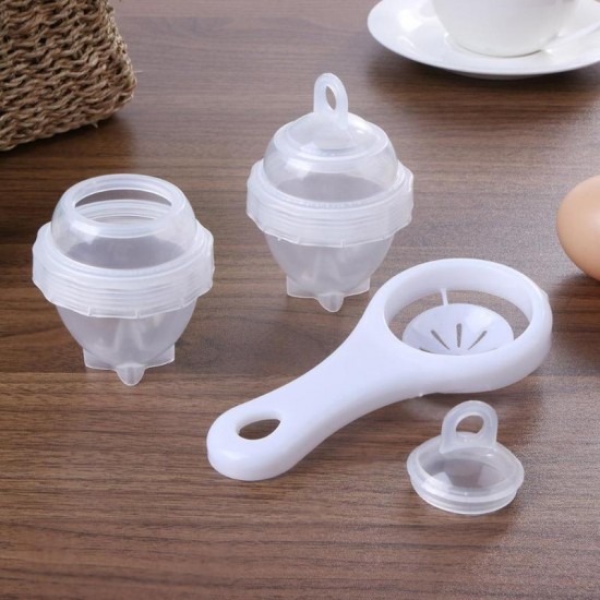 7Pcs / Set Hard Boil Egg Cooker 6 Egg Boilor Without Shells With Bonus Egg White Separator Eggs Steamer Egg Boiler Cooker Cooking Tools