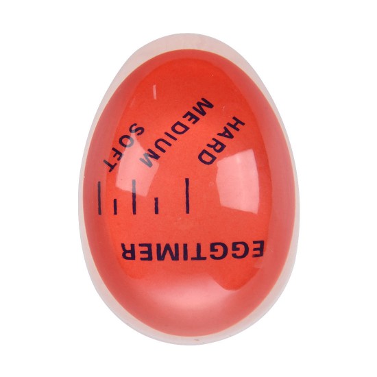 KCASA KC-008 1pc Egg Perfect Color Changing Timer Yummy Soft Hard Boiled Eggs Cooking Kitchen Eco-Friendly Resin Eggs Timer Red