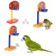 3Pcs Pet Birds Chew Parakeet Bell Balls Parrot Toys Birdie Basketball Hoop Prop