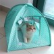 Foldable Pet Cat Tent Playing Bed House Kitty Camp Waterproof Outdoor Dog Kennel