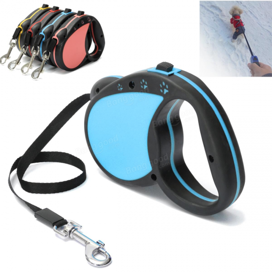 5M Long Retractable Dog Pet Lead Tape Training Rope Leash Extendable Max 30kg