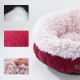 Cozy Solid Fleece Round Pet Bed Anit-skip Pet Dog Basket Kennel Cat Dog Bed For Medium And Samll Dogs Padding Mat Cat Basket