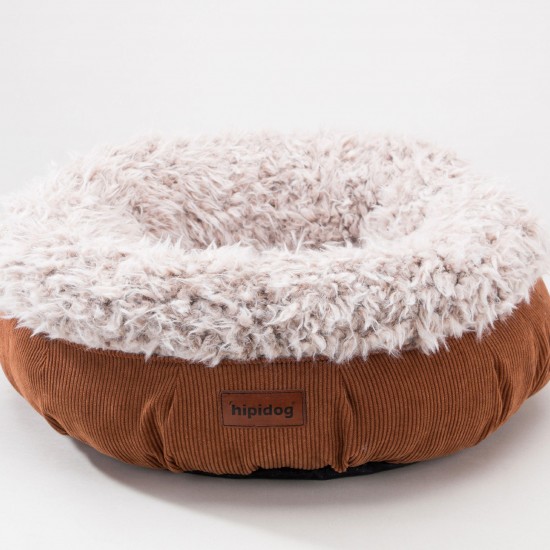 Cozy Solid Fleece Round Pet Bed Anit-skip Pet Dog Basket Kennel Cat Dog Bed For Medium And Samll Dogs Padding Mat Cat Basket