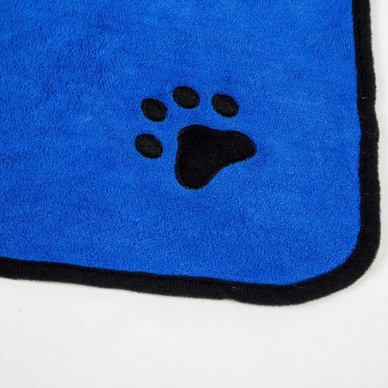 Dog Bathrobe Warm Dog Clothes Absorbent Pet Drying Towel Embroidery Paw Cat Hood Pet Bath Towel