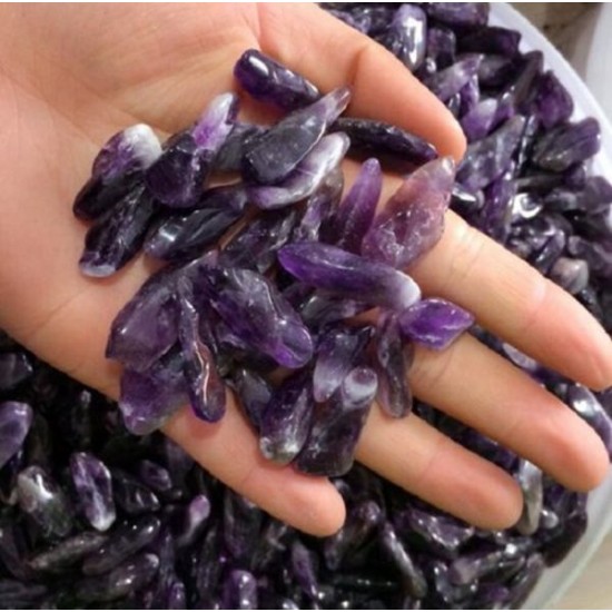 100g Natural Purple Rough Healing Specimen Amethyst Point Quartz Crystal Cluster Fish Tank Decor