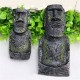 2PCS Resin Easter Island Statues Set Fish Tank Ornament Aquarium Decoration