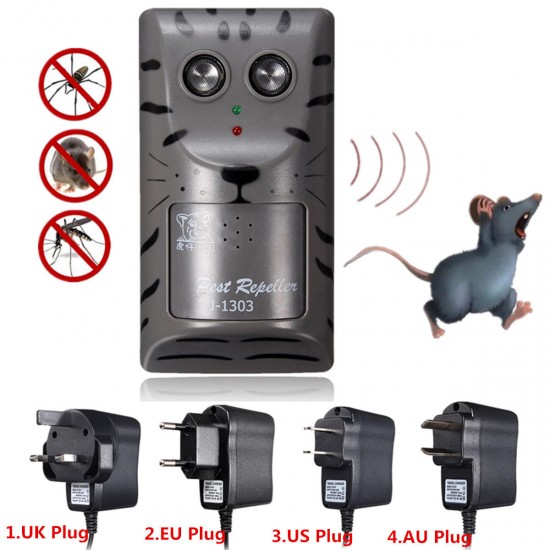 Electronic Ultrasonic Pest Rat Mosquito Mouse Insect Rodent Control Repeller Pests Control