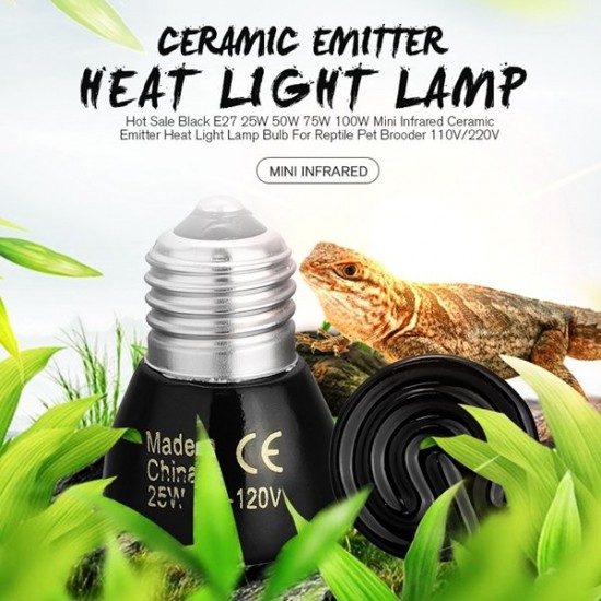 25W/50W/75W/100W Pet Reptile Far Infrared Ceramic Emitter heat lamp Bulb For Reptile Pet Brooder