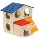 Wooden Bed House Cave Two-layer Villa for Small Animal Hamster Rat