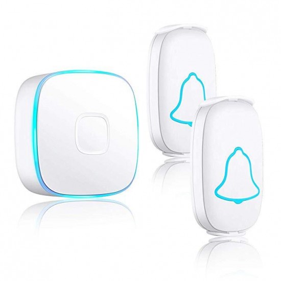 Bakeey 2 Doorbell 1 Receiver US Plug IPX4 Wireless Door Bell Bakeey 2 Doorbell 1 Receiver US Plug IPX4 Wireless Door Bell