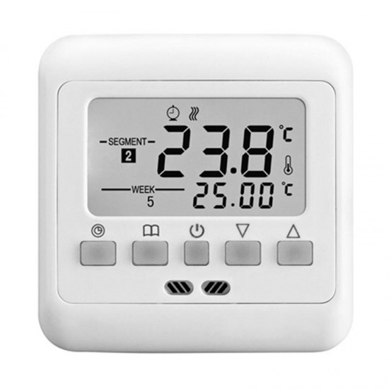Digital Thermostat Weekly Programmable 16A 230V AC Wall Floor Thermostat With Sensor Cable Room Heating Cooling Control Home Automatic Temperature Control System