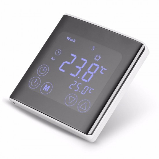 LCD Touch Screen Wall Floor Thermostat 85-250V 16A Weekly Programmable Automatic Temperature Control System