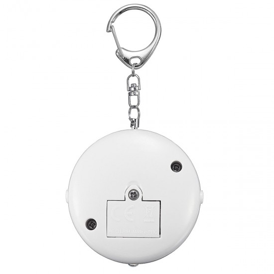 125dB Loud Portable Round Shape Bag Keychain Anti Theft Personal Security Alarm with Bright LED Light