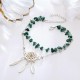 Bohemian Irregular Chain Anklet Green Turquoise Hollow Dream Net Charm Anklets Jewelry for Women