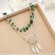 Bohemian Irregular Chain Anklet Green Turquoise Hollow Dream Net Charm Anklets Jewelry for Women