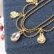 JASSY® 18K Gold Plated Shiny Drop White Crystal Anklet Fashion Foot Chain Fine Jewelry for Women