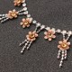 JASSY® Elegant Platinum Plated Sweet Topaz Gemstone Flower Anklet Anallergic Women Gift