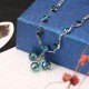 JASSY® Fine Anklet Fashion Platinum Plated Blue Triple Bead Crystal Pendant Unique Jewelry for Women