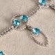 JASSY® Fine Foot Jewelry Platinum Plated Lake Blue Rhinestone Anklet Jewelry for Women